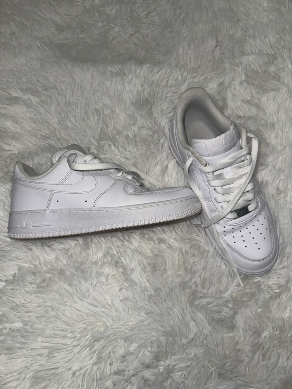 Nike All-White Low Top Leather Sneakers
